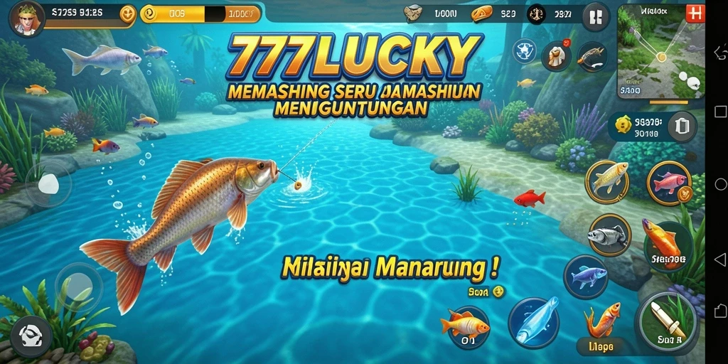 Screenshot gameplay 777LUCKY menampilkan aksi memancing yang menegangkan.