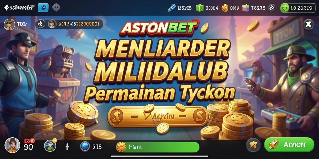 Screenshot gameplay ASTONBET yang menunjukkan pembangunan bisnis Tycoon.