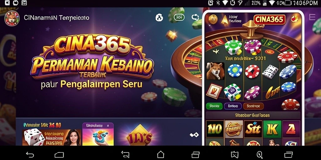 Gameplay mendebarkan dari CINA365 yang menampilkan berbagai permainan Kasino.