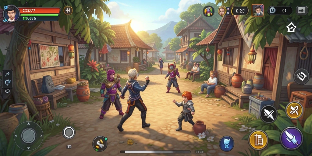 Screenshot utama COO77 menampilkan gameplay simulasi yang mendalam dan interaktif.
