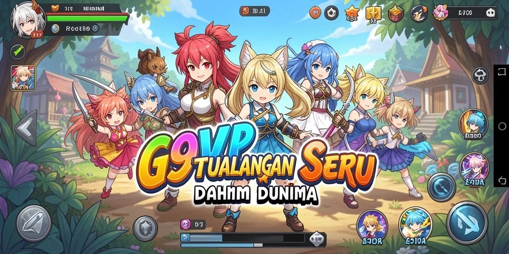 Tampilan gameplay G9VIP dengan karakter unik dan petualangan seru.