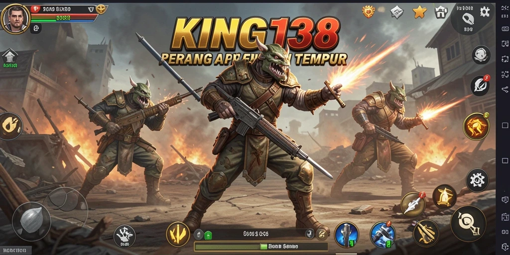 Screenshot menampilkan aksi mendebarkan di medan pertempuran KING138.