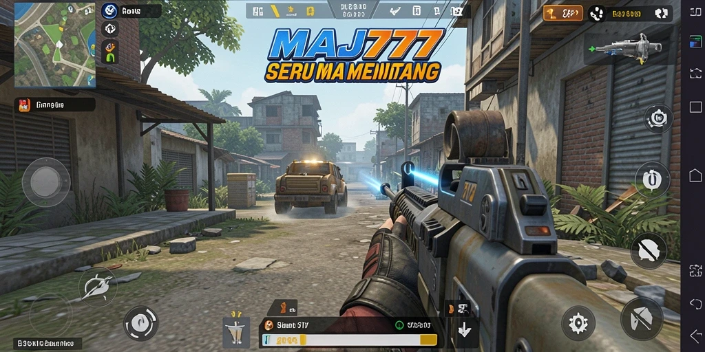Screenshot utama MAJ777 menampilkan aksi intens dalam gameplay TPS.