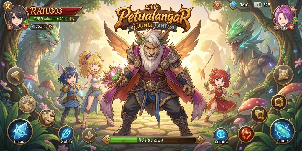 Screenshot utama menunjukkan pertarungan seru di dunia anime.