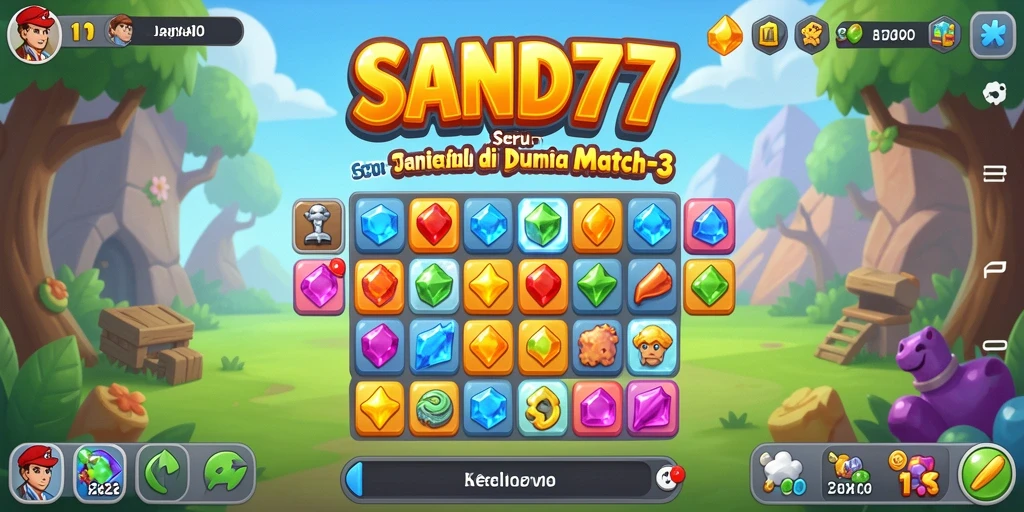 Tangkapan layar SAND77 menunjukkan aksi seru dalam permainan Match-3.