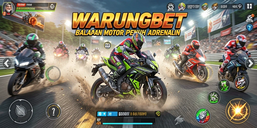 Gameplay seru dalam balapan motor di WARUNGBET.